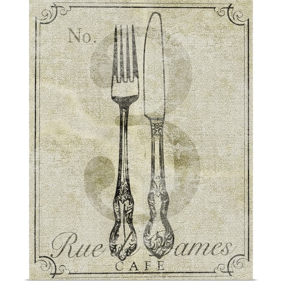 Great BIG Canvas | Rolled SD Graphics Studio Poster Print entitled French Vintage Cafe