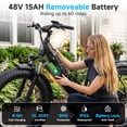 thumbnail image 3 of TST Electric Bike for Women, 750W E-Mountain Bike, 26" Fat Tire Electric Bike, 48V/15Ah Battery UL2849, 60Miles Long Range, 7-Speed Gear, 20mph Fast Ebike, 3 of 8