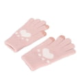 thumbnail image 4 of Guantes de pantalla táctil con estampado de pata de gato, guantes gruesos cálidos y suaves, transpirables, de imitación de visón, 4 of 8