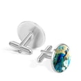 thumbnail image 3 of Peacock Elegant Stainless Steel Mens Cufflinks for Formal Attire, Made of Silver Jewelry, Ideal Shirt Clip Accessory, 3 of 6