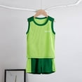 thumbnail image 5 of MHZLDYZ Toddler Boy Clothes 3T Toddler Boys Girls Sleeveless Fashion Patchwork Color Breathable Mesh Cool Tops Shorts 2Pcs Sports Outfits Clothes Set Toddler Boys Summer Clothes (Green,110), 5 of 5