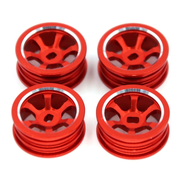Ruedas de metal llantas 1:28 Cuentos de neumáticos Actualizar repuestos Reemplazo de modificación de WLTOYS P929 P939 K969 K979 K989 Rojo 4 piezas Sweethay FN009854-02
