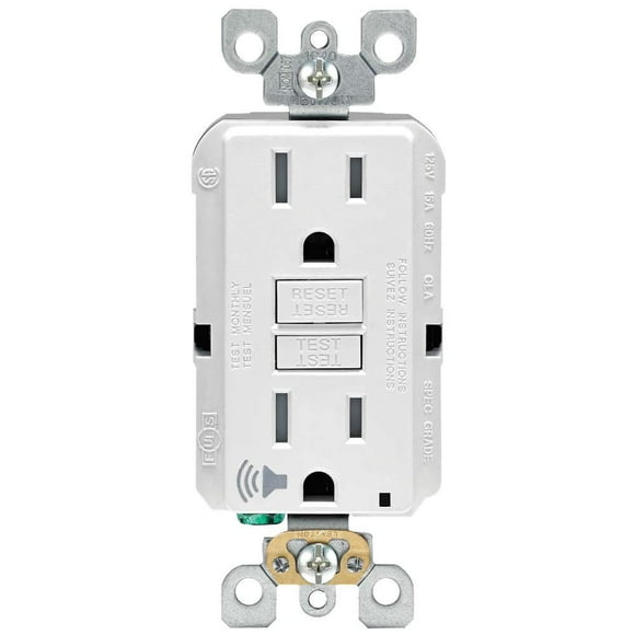 Salida GFCI Leviton SmartLockPro de 15 A, 125 V, autodiagnóstico, color blanco