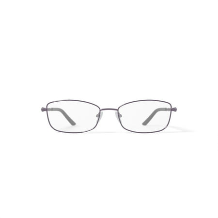 Walmart Women's 0413-09 Rectangular Prescription Eyeglasses with Case, Purple