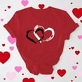 thumbnail image 2 of BLVB T-Shirts de la Saint-Valentin pour Femmes Cœur Mignon T-Shirts Graphiques Décontractés Col Rond Manches Courtes Hauts Cadeaux Tee pour Elle, 2 of 7