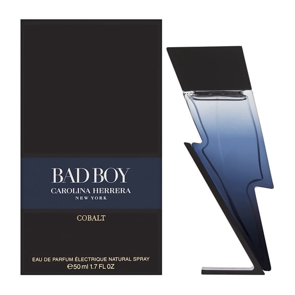 Carolina Herrera Bad Boy Cobalt Eau De Parfum Spray for Men, Fresh Woody Fragrance, 1.7 Oz