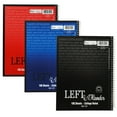 3 Pack 100 Count LeftHanded Spiral Notebook, College Ruled (Black, Blue, and Red