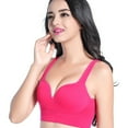 thumbnail image 4 of Hinvhai Women's No Steel Ring Back Adjustment Yoga Running Bra On Clearance Hot Pink 10(XL), 4 of 5
