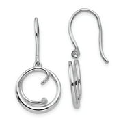 Sterling Silver White Ice Diamond Earrings 34x15 mm (0.01 cttw, I1-I3 Clarity, I-J Color)