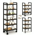 thumbnail image 5 of LinkRomat Slim Rolling Storage Cart 6 Tier Bathroom Organizer Mobile Shelving Unit Utility Cart Tower Rack for Kitchen Laundry Narrow Places, Black, 5 of 10