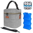 thumbnail image 1 of Bolsa para biberones Mancro, aislante, 6 biberones, 270 ml, color gris, 1 of 6