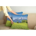 thumbnail image 3 of Ambesonne Mountain Throw Pillow Cover 2 Pack, Alps with Meadow Flora, 24", Green Blue, 3 of 6