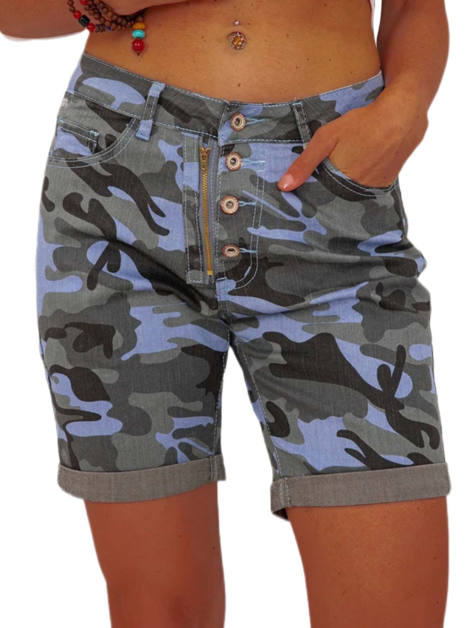 MAWCLOS Ladies Bermuda Short Hot Pants Casual Beach Summer Shorts Mid