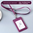 thumbnail image 1 of Neutral Minimalist Style PU Leather Protective Sleeve for ID Card Work Badge Student School Name Tag Lanyard Buckle Home Use, 1 of 5