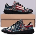 thumbnail image 3 of Nativity Of Jesus O Holy Night ChriStas American flag Shoes Sneakers for Women Men Black Size 11.5, 3 of 7