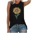 thumbnail image 2 of DailyTrove Women's Yellow Sunflower Graphic Tank Top - Polyester Casual Summer & Festival Wear, Cute for Beach & Gatherings, 2 of 6