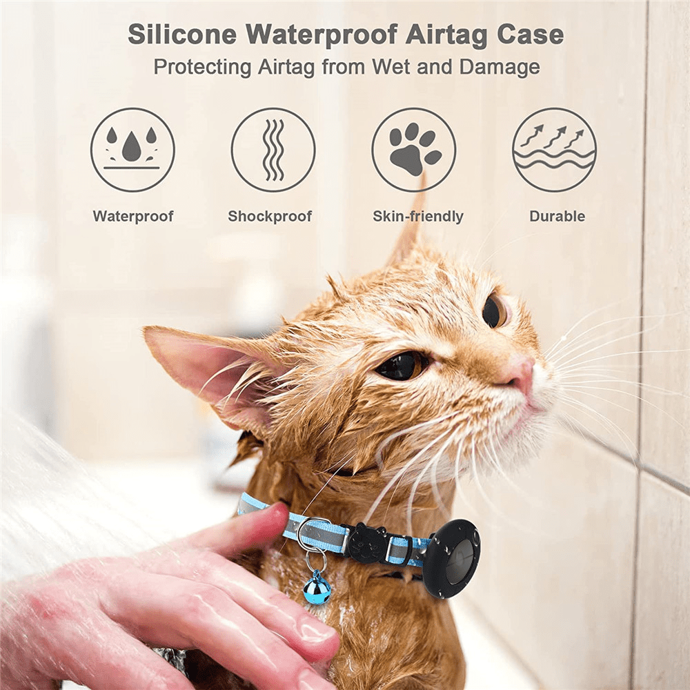 Smart Location Tracker and Pets Collar Holder with Dual Handles Leads, Personalized Smart Item Finder, MFi Certificated Dog Tracking Device, No Monthly Fee, Works with Apple Find My (iOS Only)