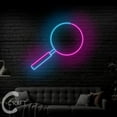 thumbnail image 2 of C-CRAFT Magnifying Glass Neon Led Light Up 27 inch for Detective Office Wall Decor, 2 of 5