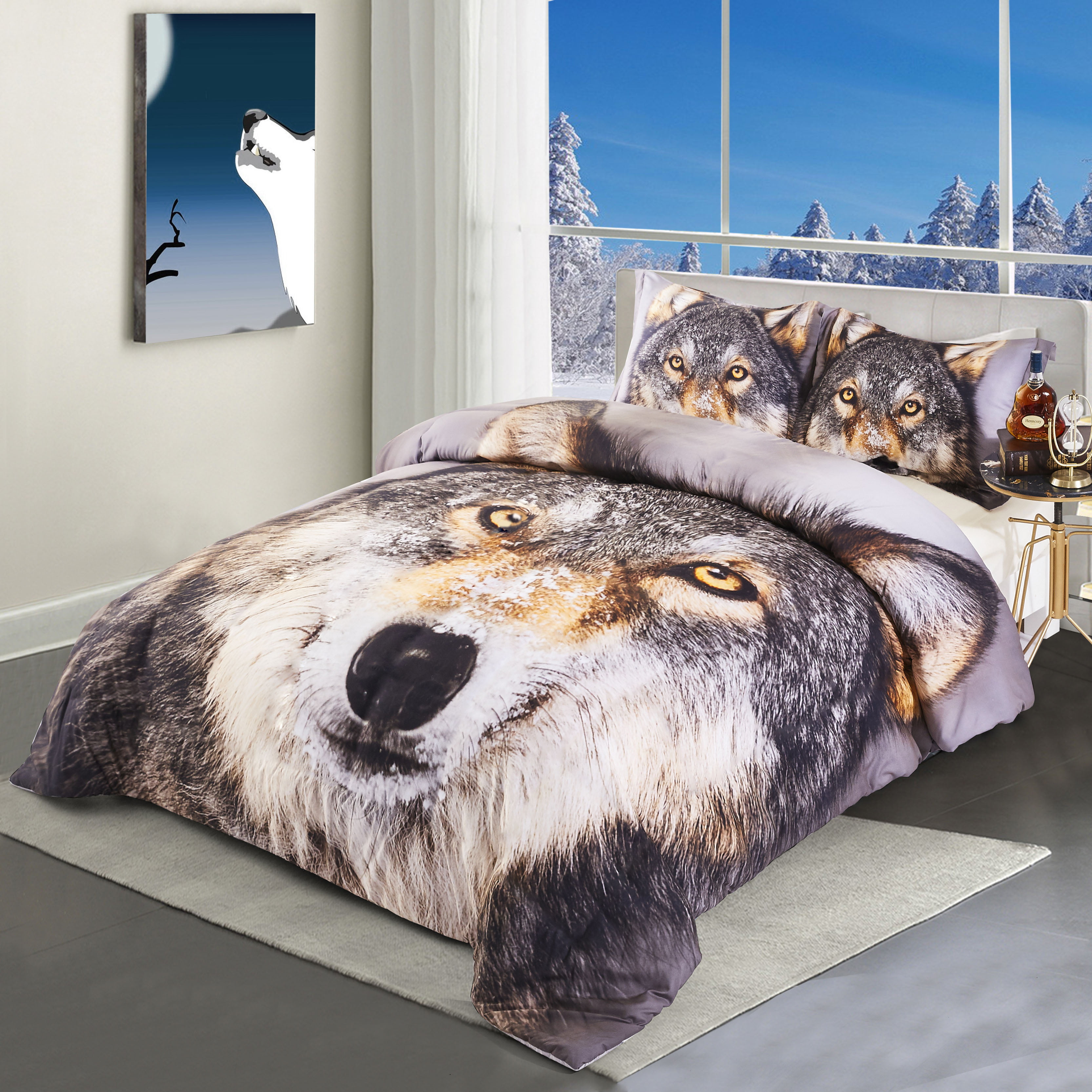 The Collection Digital Sateen Hazel Bed Bedding Set King Size Size Duvet Cover 