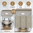 thumbnail image 5 of Japanese Window Privacy Film, Grey Simple Traditional Flowers Leaves Pattern Static Cling UV Sun Blocking Heat Control Window Tint Day and Night, Non-Adhesive One Way Privacy Cover 17.7''x39.3'', 5 of 7