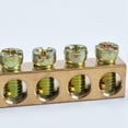 thumbnail image 3 of Terminal Block Blue Terminal Bus Bar 10 Positions Screw Brass Terminal Grounding Strip Bus Bar Block Pack of 20, 3 of 4