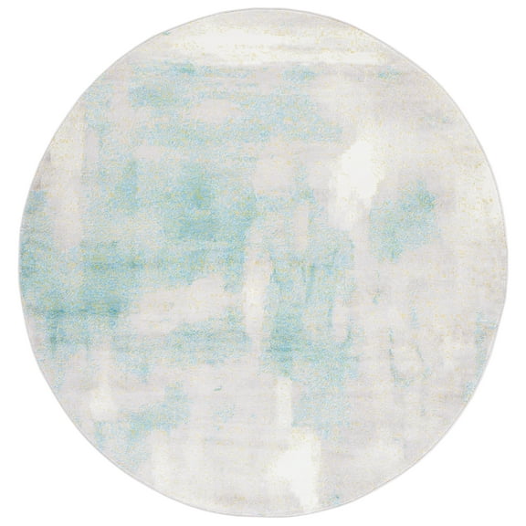 SAFAVIEH Skyler Delmar Distressed Area Rug, Grey/Green, 6'7" x 6'7" Round