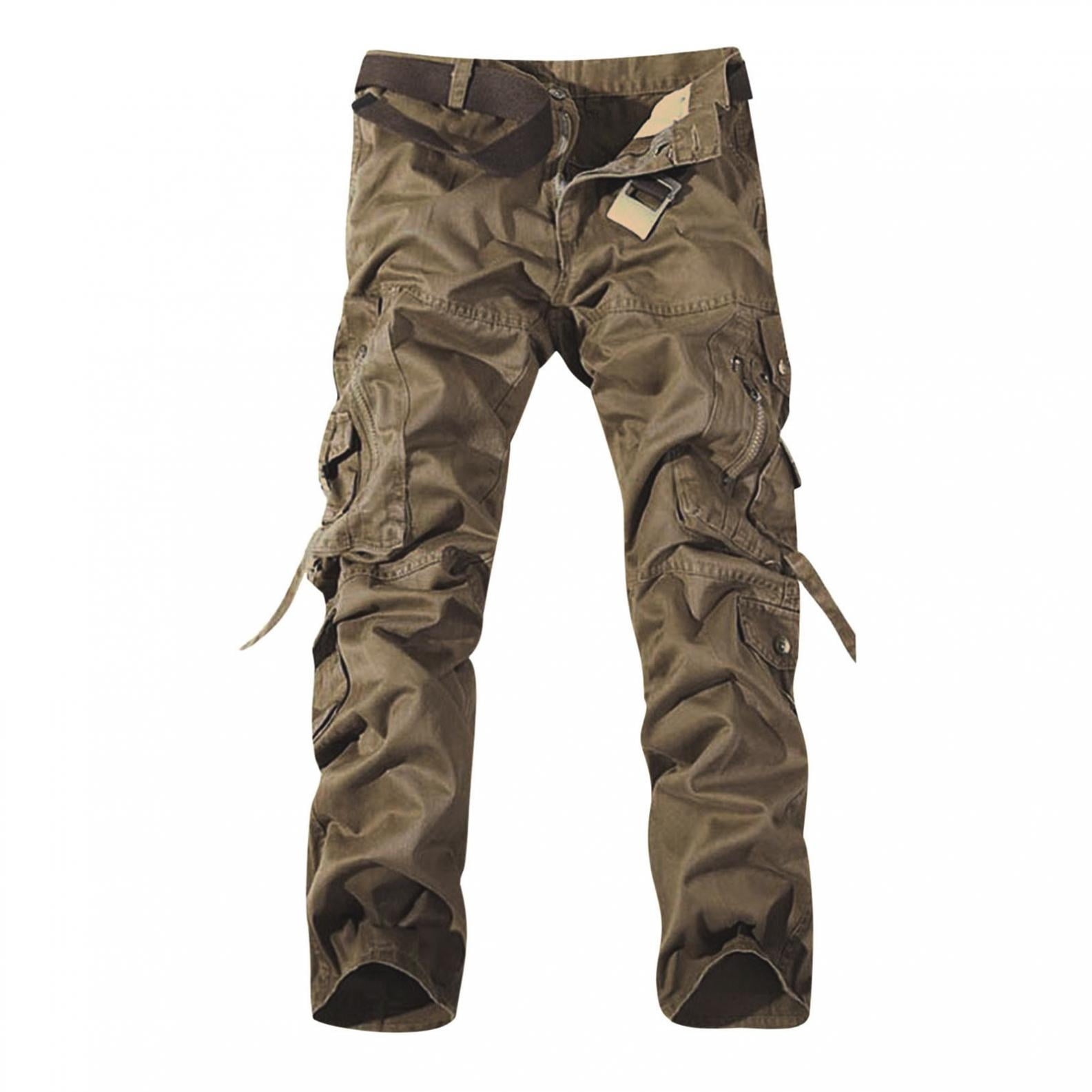 TopLLC Hommes Cargo Pantalon Casual Armee Militaire Camo Relaxed Fit Coton Combat Solide Pantalon de Travail Pantalon de Survetement avec 8 Poches Walmart