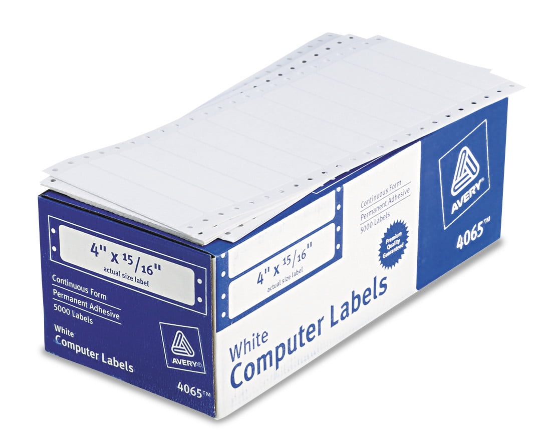Avery Continuous Form Computer Labels, Permanent Adhesive, 4