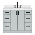 thumbnail image 2 of Ariel Kelly 43 Inch Single Rectangular Sink Bathroom Vanity With Pure White Quartz Countertop 1.5 Inch Edge In Grey, 2 of 12