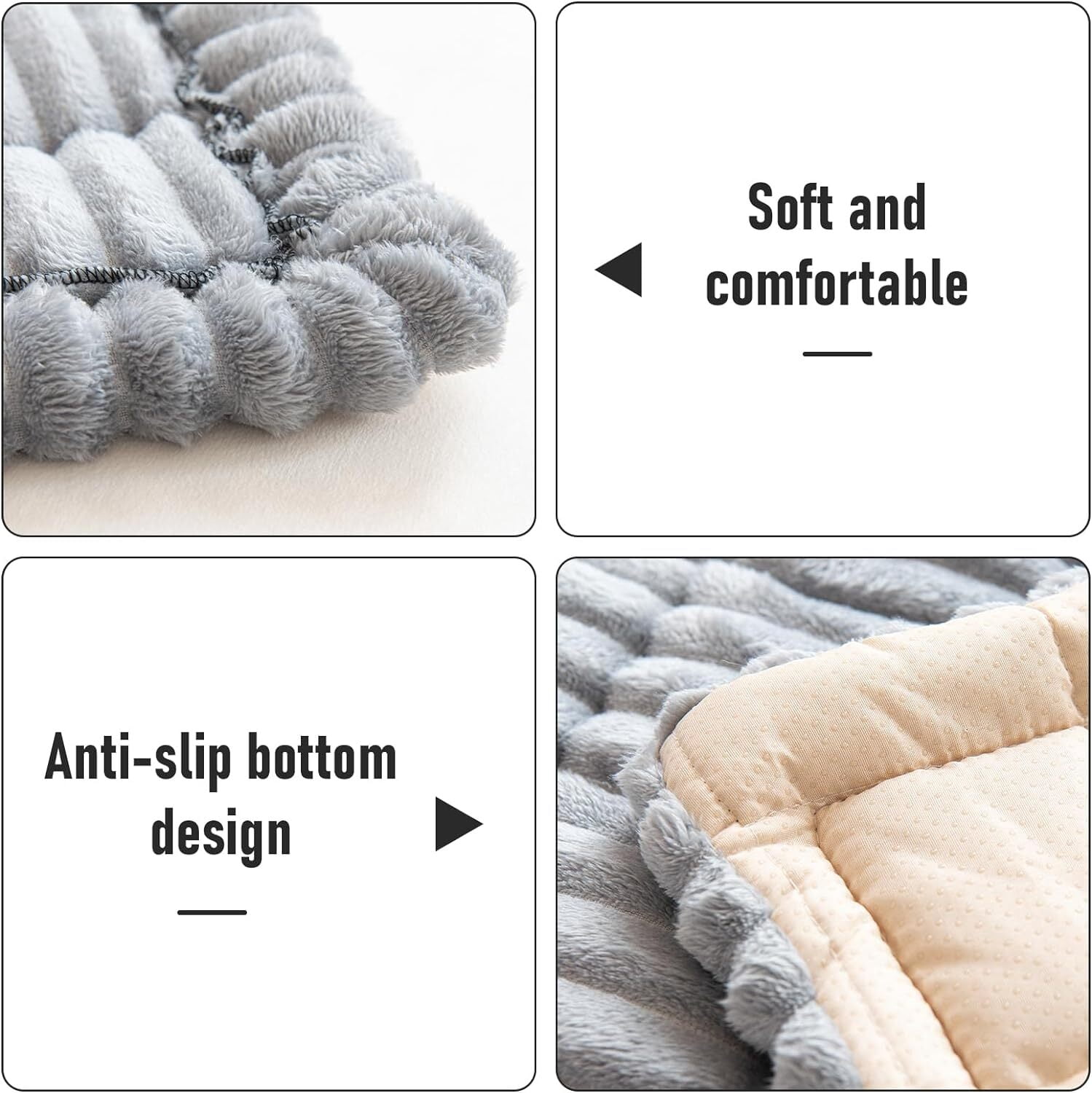 TOPCHANCES Thickened Corduroy Couch Covers, Non-Slip Couch Slipcover for Dogs, Plush Sofa Protective Cover, Pets Bed Mat Couch Cover (Light Gray, 35.4x63 in)
