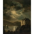 thumbnail image 3 of Clementine von Rainer 15x18 Black Modern Framed Museum Art Print Titled - Worthersee, Moon Mood Over Freyenthurn Castle with a View of Loretto, 3 of 5