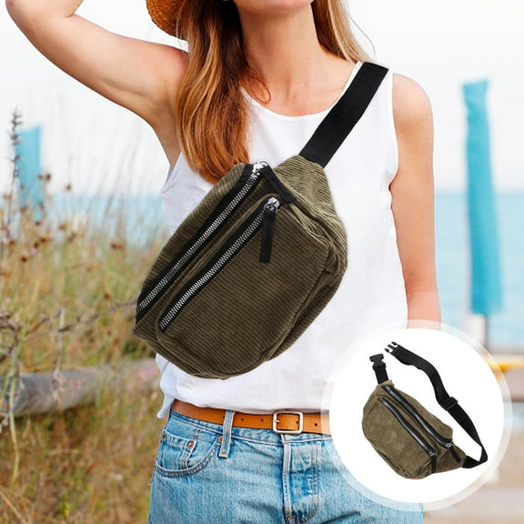 UPOUART 1Set Army Green Fanny Packs for Women Compartments