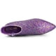 thumbnail image 4 of Botines De Tobillo Tacón Grueso Con Punta Puntiaguda De Brillo Para Mujer Púrpura 41, 4 of 7