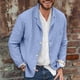 thumbnail image 5 of Fashionable Jacket Top, Pure Color Versatile Men Lapel Suit Jacket Single Breasted  For Party For Travel ANGGREK Azul cielo L, 5 of 6