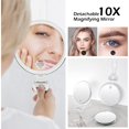 thumbnail image 3 of Lighted Makeup Case with Full-screen HD Mirror Travel Makeup Train Case with Adjustable Dividers Cosmetic bag with Foldable 1x/10x Magnifying Mirror and Jewelry Box Phosphor, 3 of 5