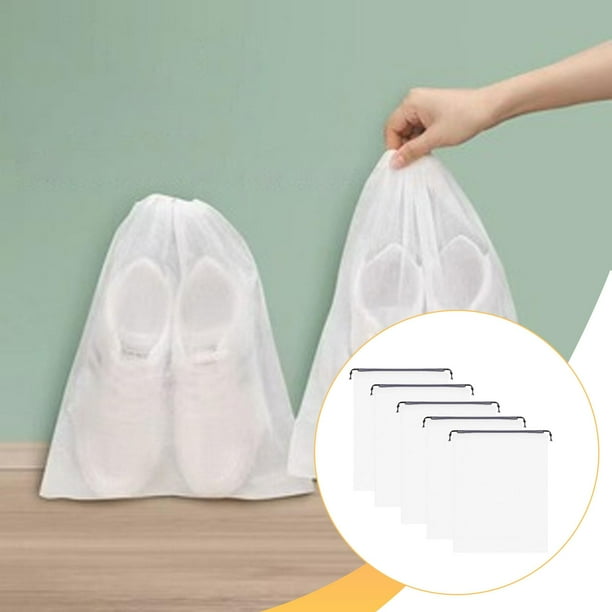 Bolsa para zapatos con cordón, multiusos, vacía, resistente, reutilizable, fácil de usar, ligera, organizadora, portátil, bolsa de almacenamiento con 5 piezas