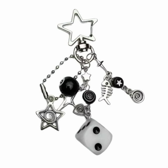 Multipurpose Stylish Star Black 8 Keychain Portable Accessory for Collectors and Everyday Use As A Bag Charm Ornament