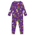 thumbnail image 3 of Renewold Christmas Socks Pajama Set for Children 2 Pieces Candy Canes Purple Tracksuit Warmth Nightwear Sleepwear for Spring Fall Personalized PJ Size 9-10, 3 of 5