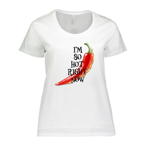 Inktastic I'm so hot right now Chili Pepper on Fire Women's Plus Size T-Shirt