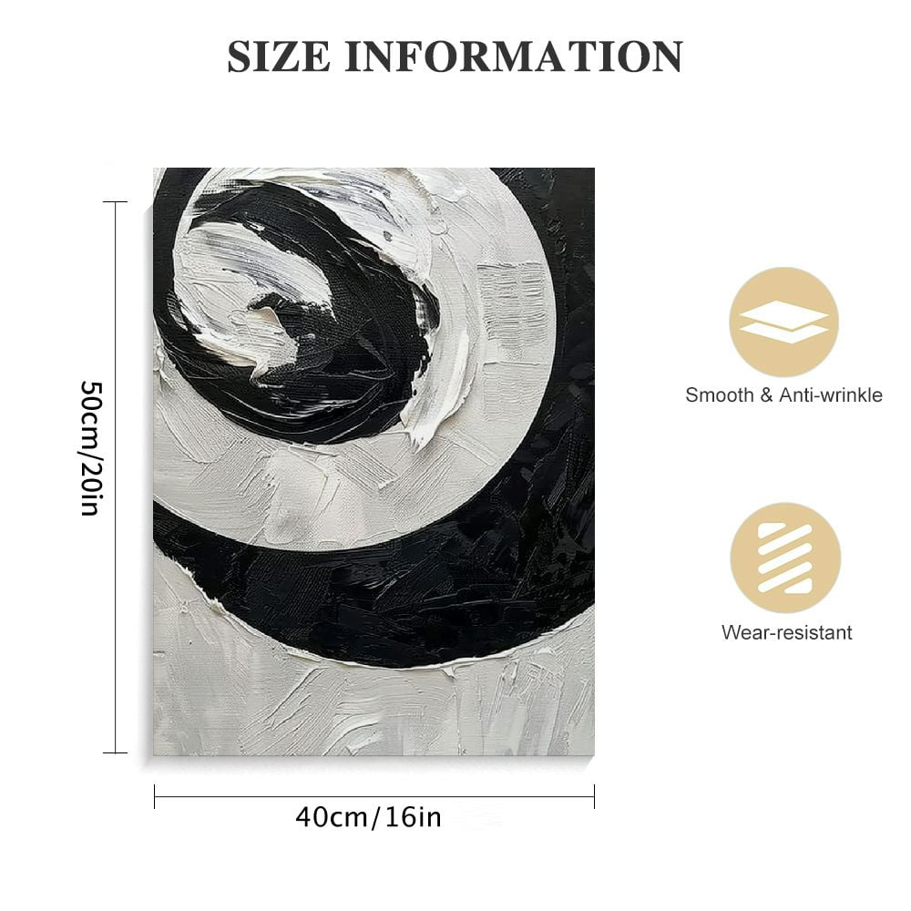 Nawypu Black and White Abstract Canvas Wall Art Modern Texture Painting Minimalist Abstract Prints Poster Black and White Texture Canvas Picture Modern Black and White Abstract Artwork