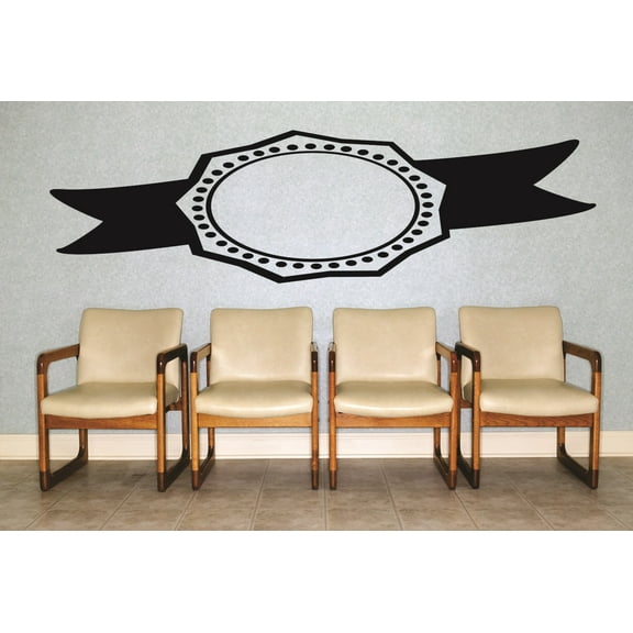 Custom Wall Decal : Nine Pointed Star With Ribbon Silhouette 20x40 Inches