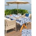 thumbnail image 5 of Outdoor Tablecloth with Umbrella Hole for Patio/Picnic/Party/Camping, Coastal Nautical Waterproof Table Cloth Rectangle Table Cover Washable, Summer Ocean Sea Corals Blue Striped (52"x 70"), 5 of 8