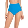 thumbnail image 4 of PEASKJP High Waisted Bikini Bottoms Tummy Control Women Twist Bikini Bottom Moderate High Cut Bathing Suit Bottoms Ruched Swimsuit Bottom (Blue,S), 4 of 9