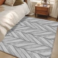 thumbnail image 5 of Gray Wood Grain 3'x5' Washable Rug, Retro Minimalist Geometric Art Non-Slip Area Rugs for Entryway Kitchen Classroom, StainResistant Dorm Throw Carpet, Low Pile Soft Indoor Floor Mat, 5 of 9