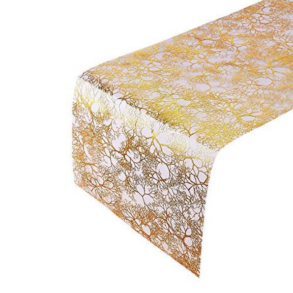BRANCHES DESIGN FALL TABLE RUNNERS GOLD | Cristmas Decorations | 12 pc | 12" x 108"