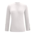thumbnail image 4 of Amidoa Long Sleeve Womens Sweaters Slim White Lightweight Solid Workout Casual Sweaters Women's Cardigans/Sweaters L, 4 of 5