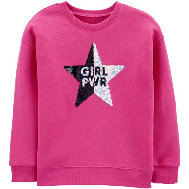 Girls 4-14 OshKosh B'gosh Flip Sequin Star Sweatshirt Pink - Walmart.com