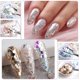 thumbnail image 4 of 2 cajas de polvo de uñas cromado con perla blanca, polvo de pigmento cromado transparente con brillo de hielo para uñas, uñas inspiradas en donas esmaltadas, efecto espejo, purpurina en, 4 of 7