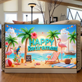 thumbnail image 3 of Tropical Design Happy Retirement Beach Banner Decorative Theme Holiday Palm Trees for Retirement Party Outdoor Event Seaside Gathering, 3 of 9