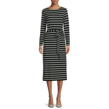 Time and Tru Women's Hacci Dress with Long Sleeves